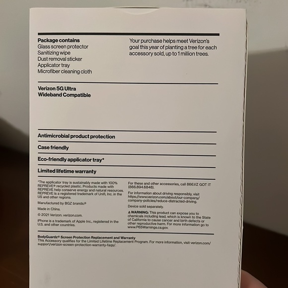 NWT Verizon Blue Light Tempered Glass Screen Protector for iPhone 13 Pro Max - Picture 8 of 10